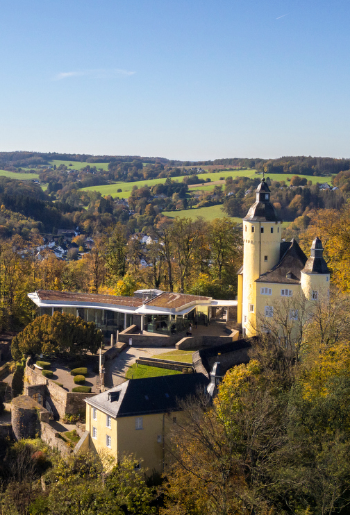 Luftaufnahme vom Schloss Homburg